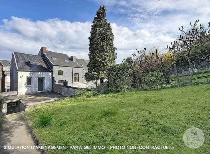 Maison 2 chambres + bureau, terrasse, jardin, garage, PEB: E