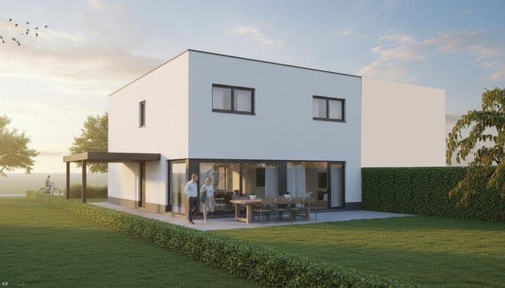 Nieuw te bouwen halfopen bebouwing te De Pinte