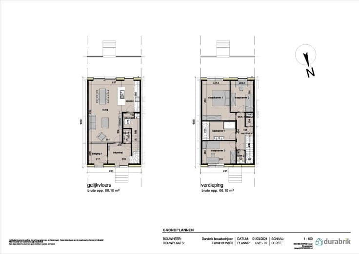 Energieneutrale gesloten woning met 3 slpks en fietsberging