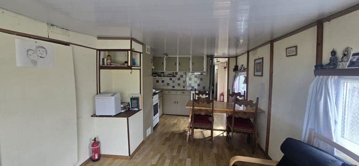 Residential caravan with land and pond view