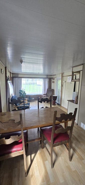 Residential caravan with land and pond view