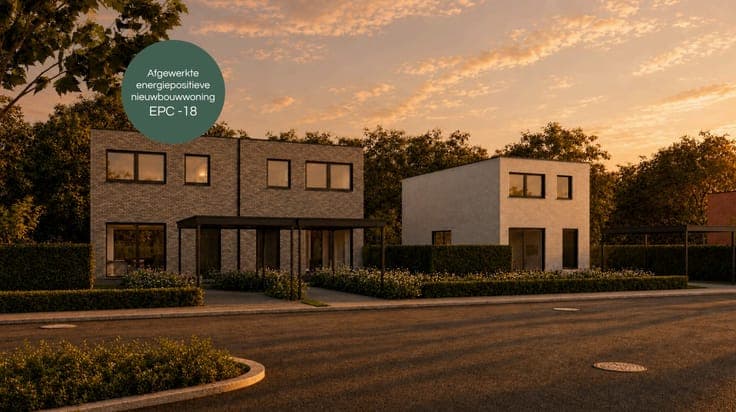 Afgewerkte energiepositieve (EPC -18) nieuwbouwwoning