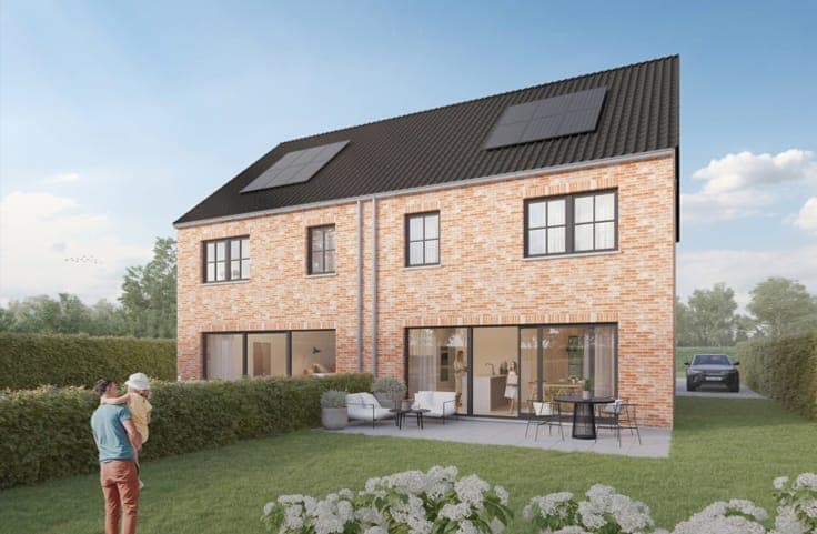 Halfopen nieuwbouwwoning met tuin in Sint-Denijs-Westrem