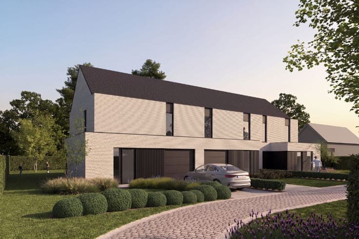 3 nieuwbouwwoningen in de Schachterijstraat in Lovendegem...