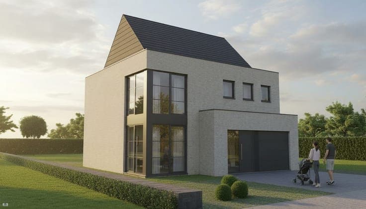 Nieuw te bouwen open bebouwing te Horebeke