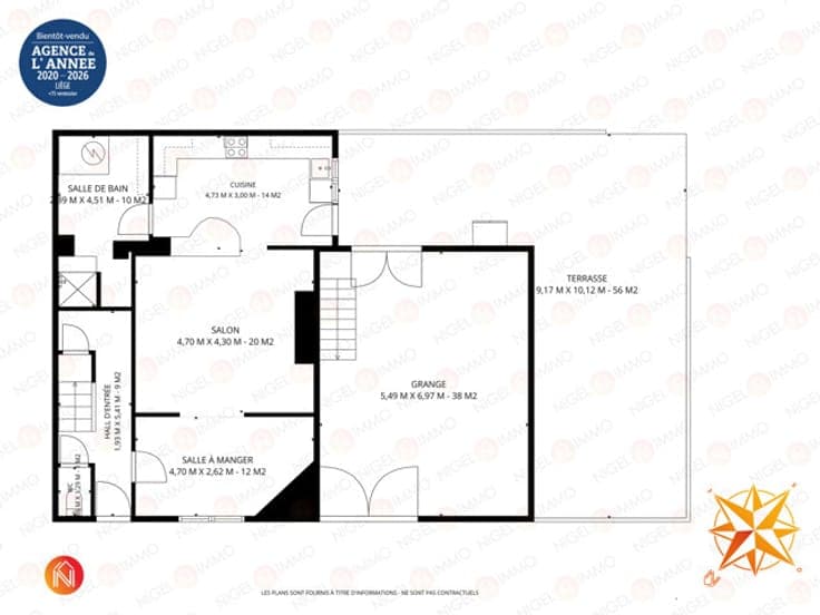 Ferme + grange, 3 CH, terrasse, Peb: D, nouvelle toiture !
