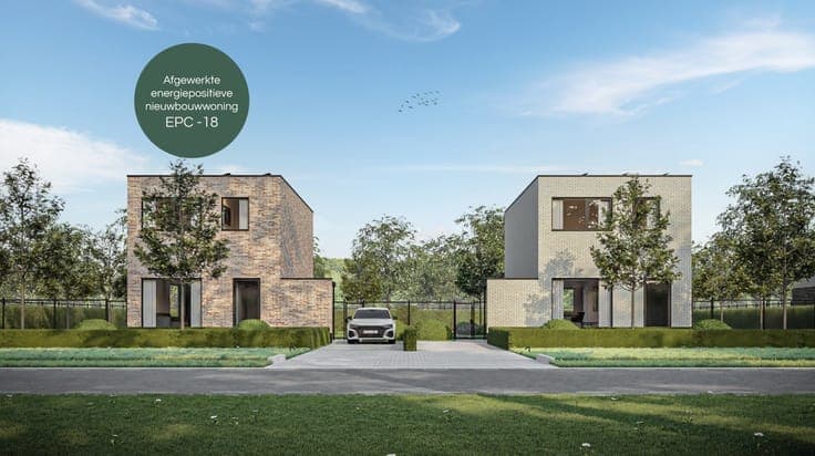 Afgewerkte energiepositieve (EPC -18) nieuwbouwwoning