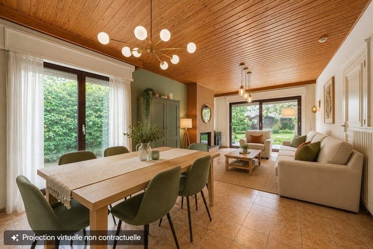 Villa de plain-pied 3 chambres, garage, terrasses et jardin