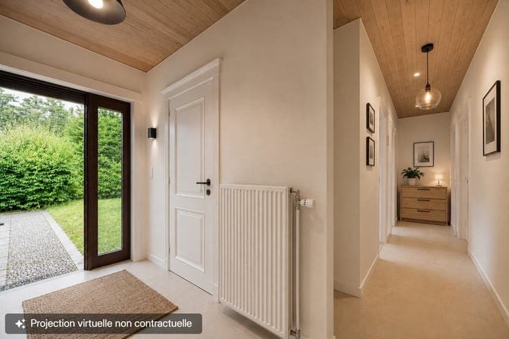 Villa de plain-pied 3 chambres, garage, terrasses et jardin