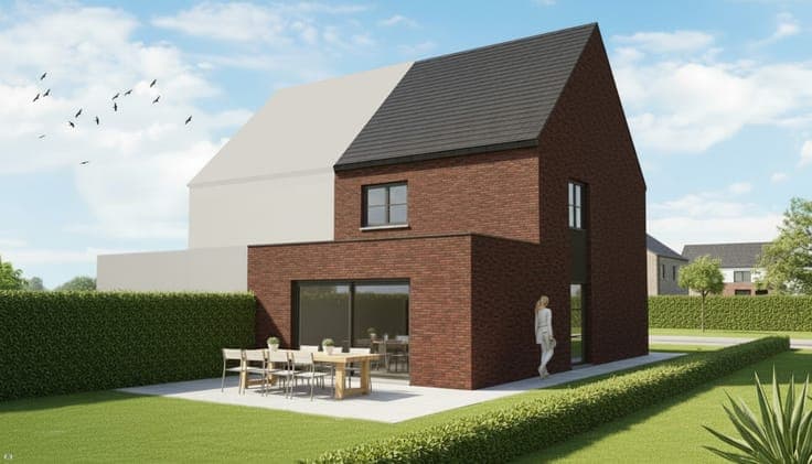 Nieuw te bouwen halfopen bebouwing te Néchin