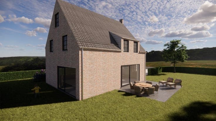 Moderne gezinswoning met 4 slaapkamers en bureau op uitge...