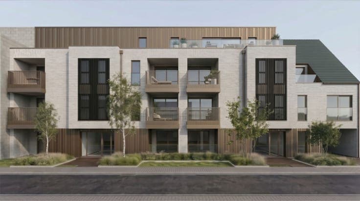 appartement met een royale leefruimte en twee zonneterras...