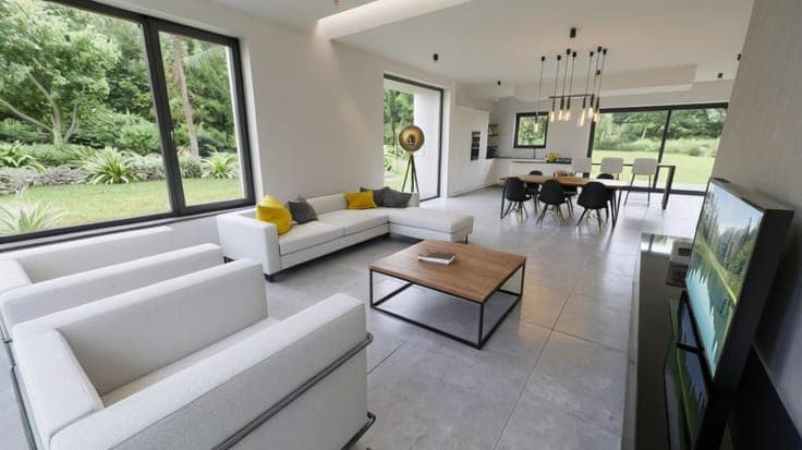 An energy-efficient house with beautiful unobstructed views.
