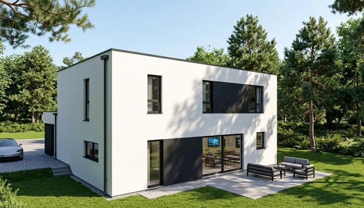 An energy-efficient house with beautiful unobstructed views.