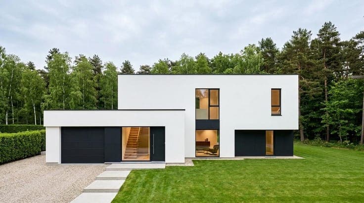A villa with beautiful rear view and low energy consumption