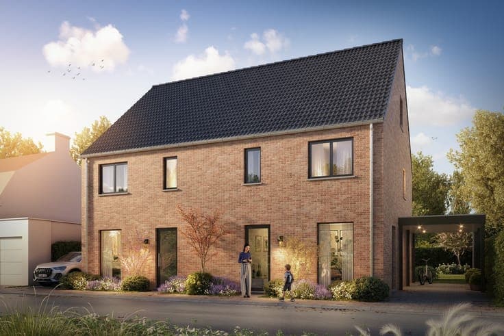 Halfopen nieuwbouwwoning te Beernem, Bruggestraat