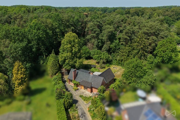Nestled in greenery, on the edge of the forest.