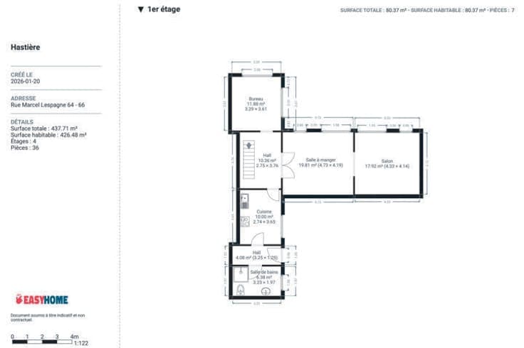 Retail space + office + 5-bedroom apartment