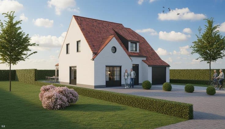 Nieuw te bouwen open bebouwing te Halle