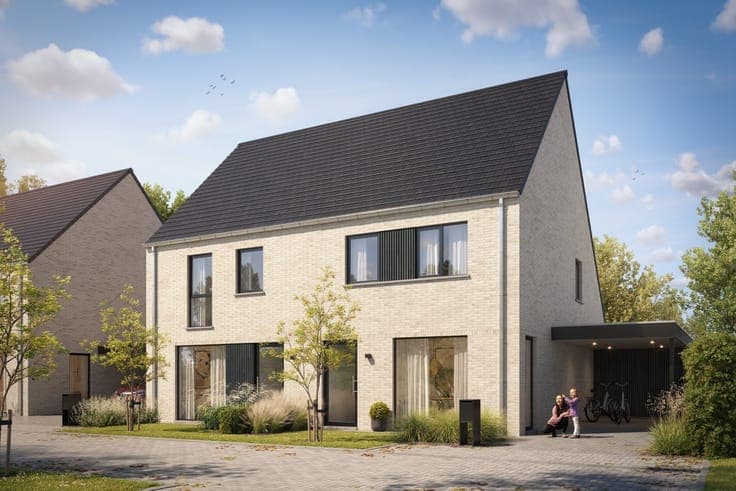 Nieuwbouwwoningen in de Populierstraat te Roeselare