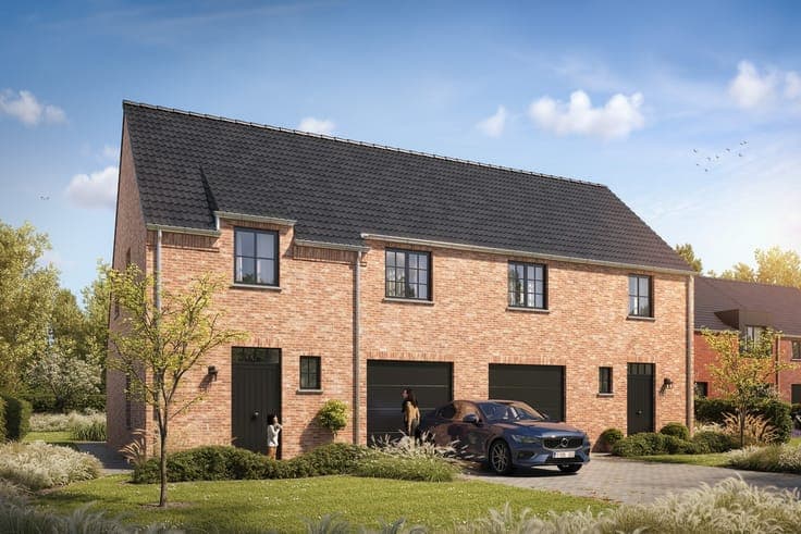 Energiezuinige halfopen nieuwbouwwoningen met inpandige g...