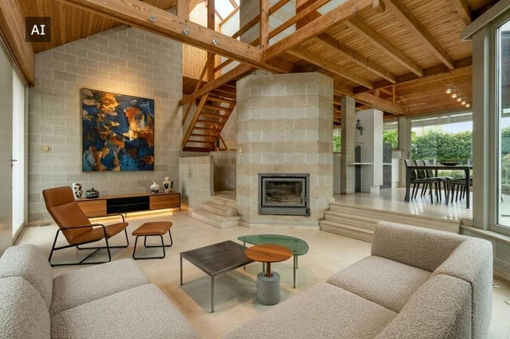 Unique, bright house for sale with playful intermediate leve