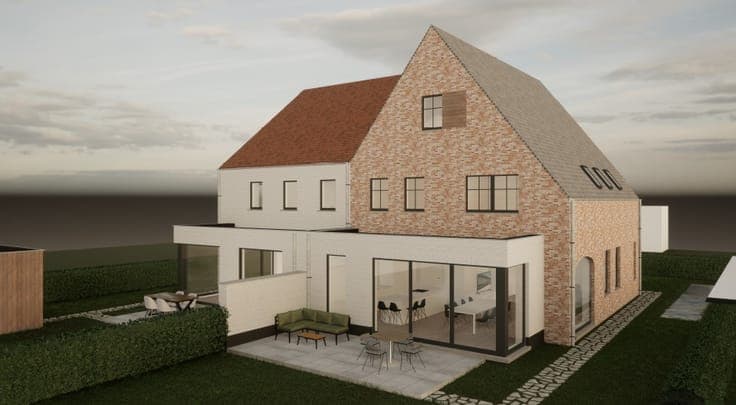 Halfopen casco woning met 4 à 5 slaapkamers, garage en tuin