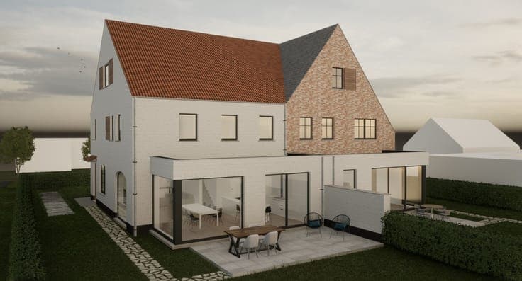Halfopen casco woning met 4 à 5 slaapkamers, garage en tuin