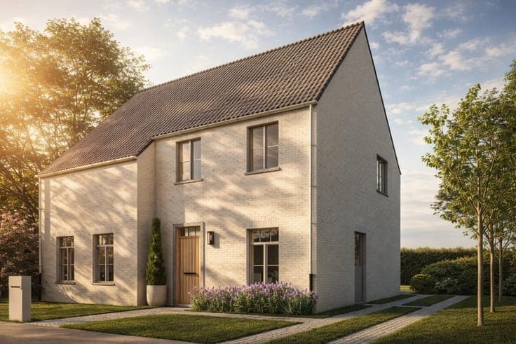 Nieuw te bouwen villa en bouwgrond in Houthulst