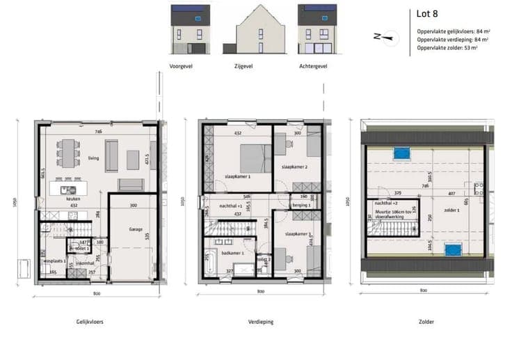 Energiezuinige halfopen woning met garage en 3 tot 5 slpks