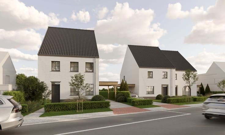 Nieuwbouw halfopen bebouwing op ruime percelen te Zottegem
