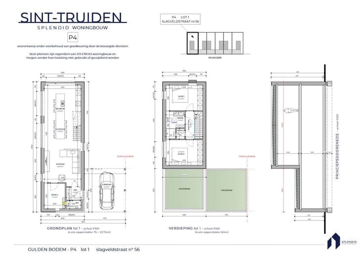 Lot 1 Moderne zonnewoning met carport en tuin