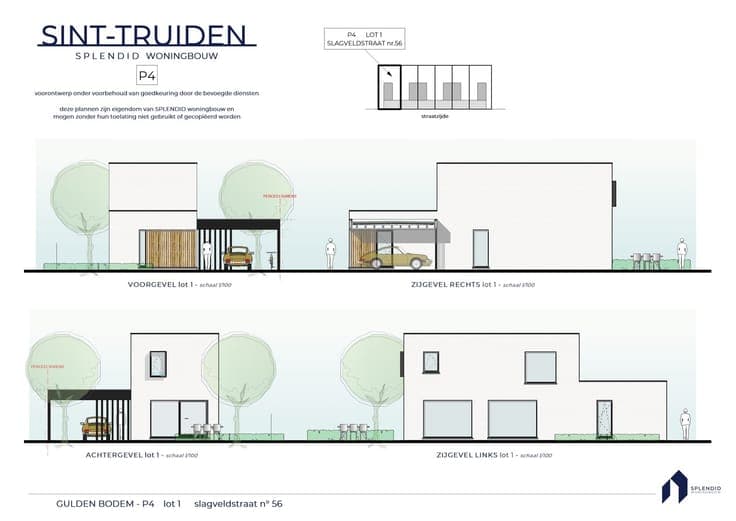 Lot 1 Moderne zonnewoning met carport en tuin