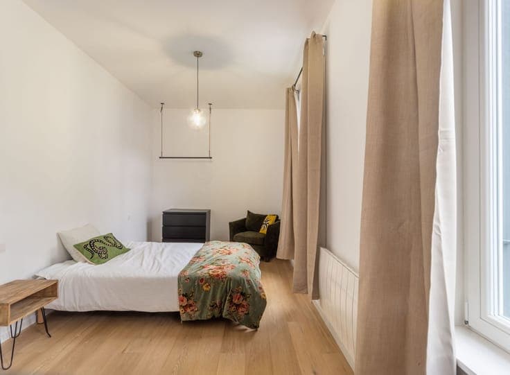Mixed-use building operated as co-living